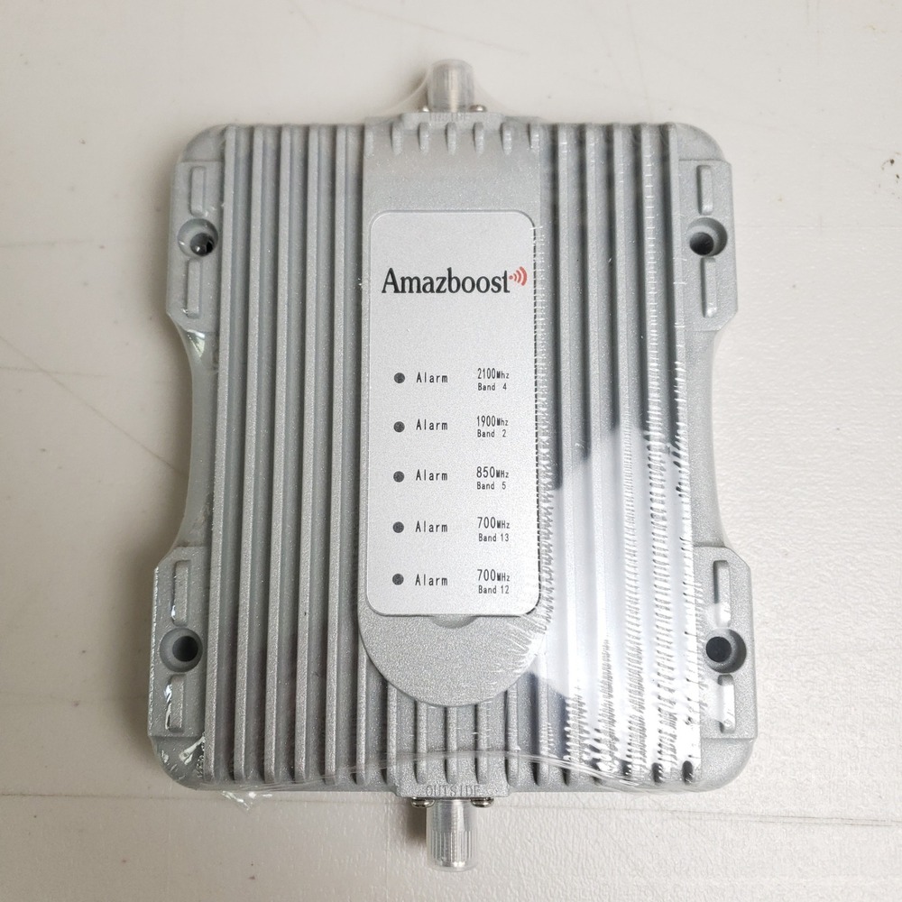 Amazboost Cell Phone Signal Booster Unit A1 Silver Multi Band Repeater
